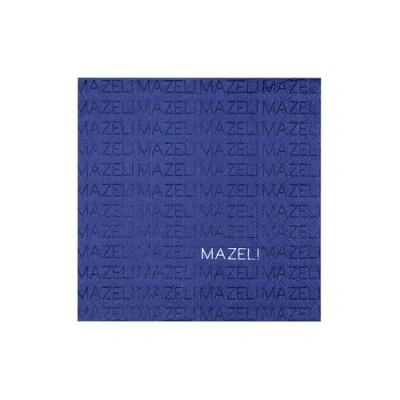 Jollity & Co . Mazel Print Cocktail Napkins In Blue