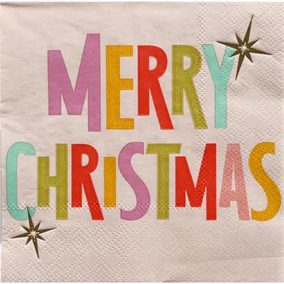 Jollity & Co . Merry Christmas Cocktail Napkins In Multi