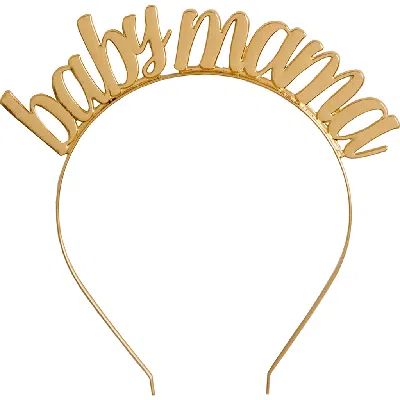 Jollity & Co Milestone Events Metal Headbands In Gold Baby Mama