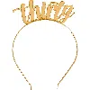 Jollity & Co Milestone Events Metal Headbands In Gold Thirty