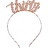 Jollity & Co Milestone Events Metal Headbands In Rose Gold Thirty