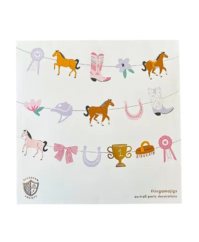 Jollity & Co Pony Tales Cowgirl Birthday Garland, Set Of 16 Pieces And Hanging Twine In Multi