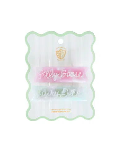 Jollity & Co Kids' Silly Goose Acetate Hair Clips, Set Of 2 In Multi