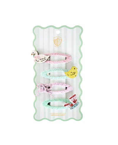 Jollity & Co Kids' Silly Goose Hair Clips, Set Of 4 In Pink