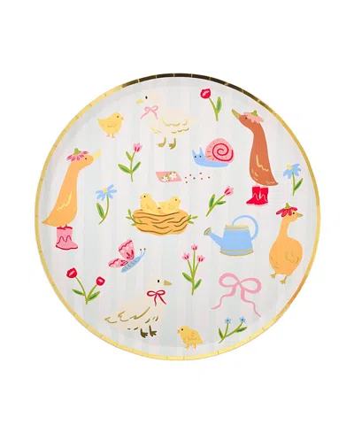 Jollity & Co Silly Goose Large Paper Plates, Set Of 8 In Multi