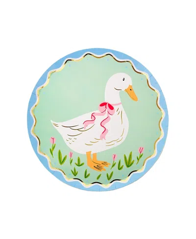 Jollity & Co Silly Goose Small Paper Plates, Set Of 8 In Green