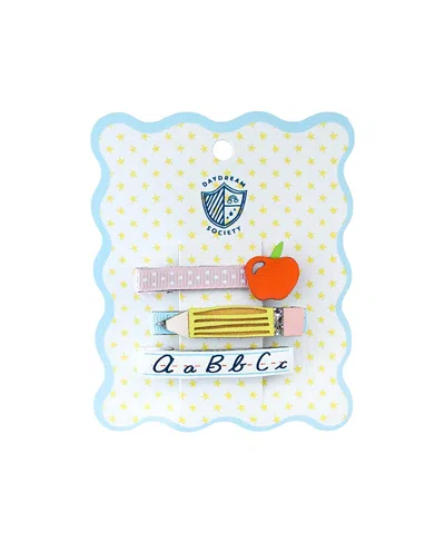 Jollity & Co Kids' Smarty Pants Abc Hair Bar Clips, Set Of 3 In White