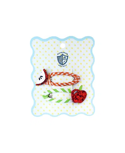 Jollity & Co Kids' Smarty Pants Apple Hair Clips, Set Of 2 In Red