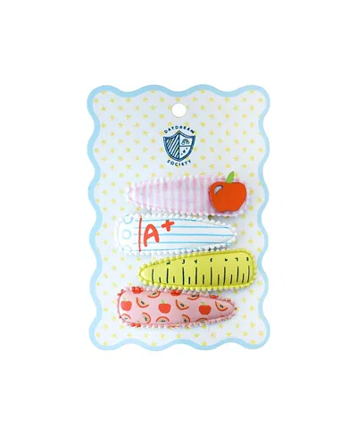 Jollity & Co Kids' Smarty Pants Printed Female Hair Clips, Set Of 4 In Multi