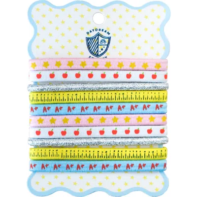 Jollity & Co Kids' . Smarty Pants Printed Pack Of 10 Hair Tie Set In Multi