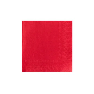 Jollity & Co Solid Color Cocktail Napkins In Red