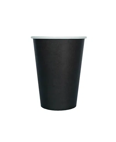 Jollity & Co Solid Shade Colors Paper Party Cups, Set Of 8 In Black