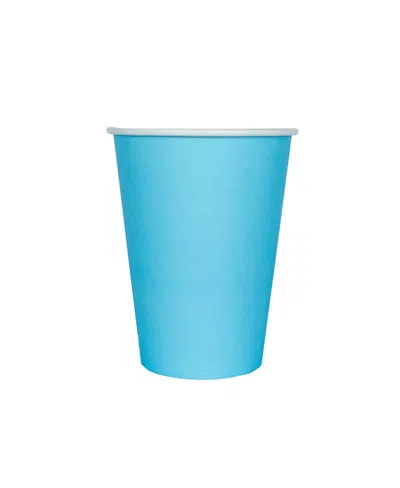 Jollity & Co Solid Shade Colors Paper Party Cups, Set Of 8 In Blue