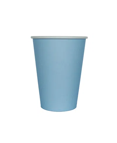 Jollity & Co Solid Shade Colors Paper Party Cups, Set Of 8 In Blue