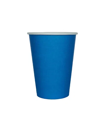 Jollity & Co Solid Shade Colors Paper Party Cups, Set Of 8 In Blue