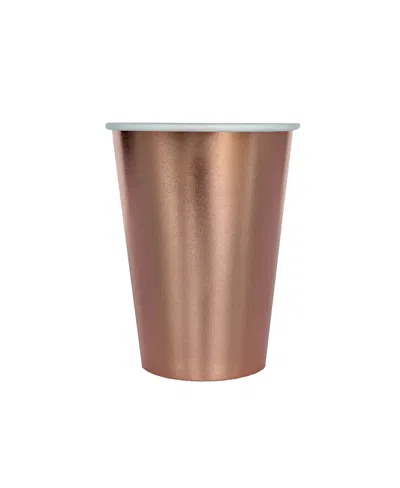 Jollity & Co Solid Shade Colors Paper Party Cups, Set Of 8 In Brown