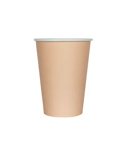 Jollity & Co Solid Shade Colors Paper Party Cups, Set Of 8 In Brown