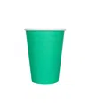 Jollity & Co Solid Shade Colors Paper Party Cups, Set Of 8 In Green
