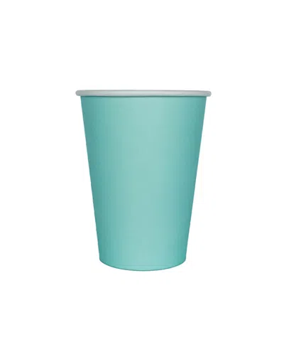 Jollity & Co Solid Shade Colors Paper Party Cups, Set Of 8 In Green