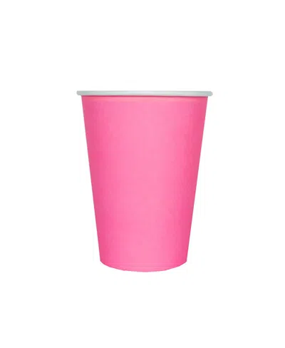 Jollity & Co Solid Shade Colors Paper Party Cups, Set Of 8 In Pink
