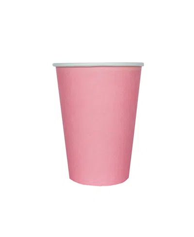 Jollity & Co Solid Shade Colors Paper Party Cups, Set Of 8 In Pink