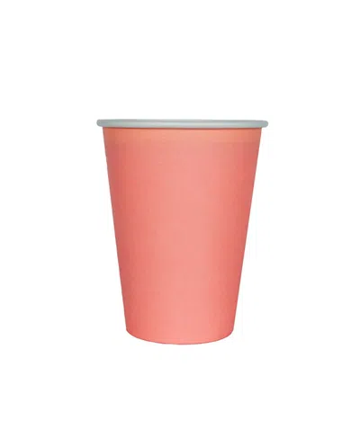 Jollity & Co Solid Shade Colors Paper Party Cups, Set Of 8 In Pink