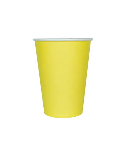 Jollity & Co Solid Shade Colors Paper Party Cups, Set Of 8 In Yellow
