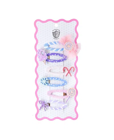 Jollity & Co Kids' Sugarplum Hair Clip Set, Set Of 6 In Pink