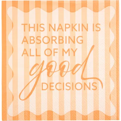 Jollity & Co . This Napkin Is Absorbing All Of My Good Decisions Cocktail Napkins In Orange