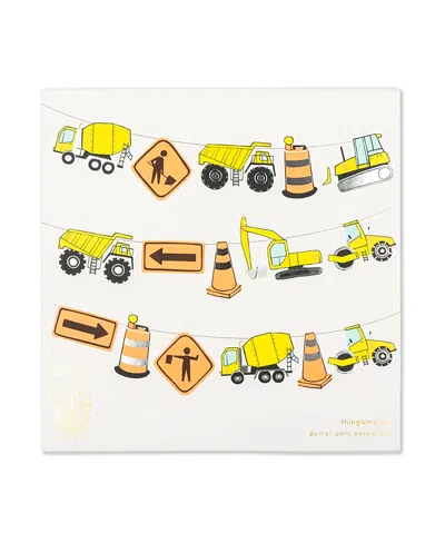 Jollity & Co Under Construction Birthday Garland, Set Of 16 Pieces And Hanging Twine In White