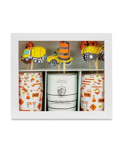 Jollity & Co Under Construction Cupcake Decorating Set, Set Of 24 Liners And Toppers In Multi