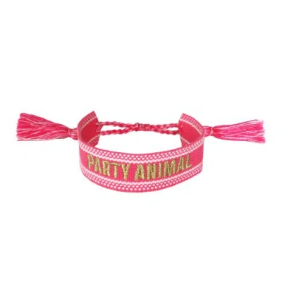 Jollity & Co . Witty Embroidered Bracelets In Brown