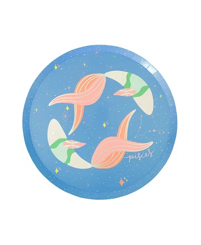 Jollity & Co Zodiac Themed Paper Party Dinner Plates, Set Of 8 In Blue
