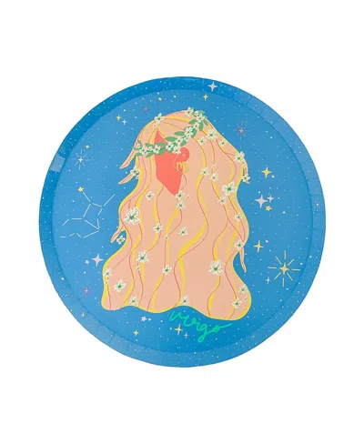 Jollity & Co Zodiac Themed Paper Party Dinner Plates, Set Of 8 In Blue