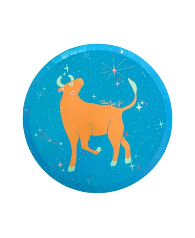 Jollity & Co Zodiac Themed Paper Party Dinner Plates, Set Of 8 In Blue