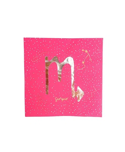 Jollity & Co Zodiac Themed Paper Party Large Napkins, Set Of 16 In Pink