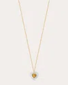 Jolly Bijou Women's Heart 14k Gold Moonstone And Citrine Pendant Necklace In Yellow