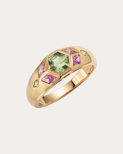 Jolly Bijou Women's Pod Ring In Green/pink