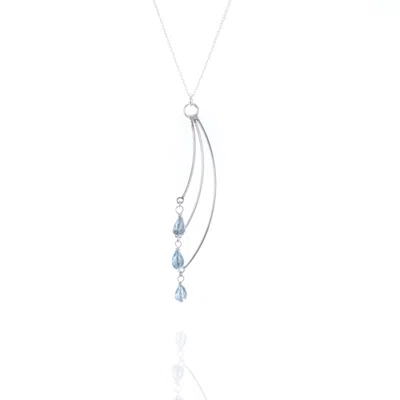 Jollz Jewellery Women's Blue / Silver Tiered Three-bar & Sky Blue Topaz