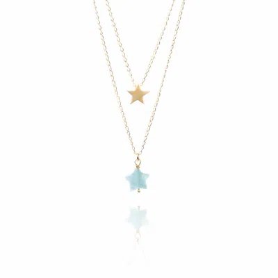 Jollz Jewellery Women's Carved Amazonite & Star Necklace