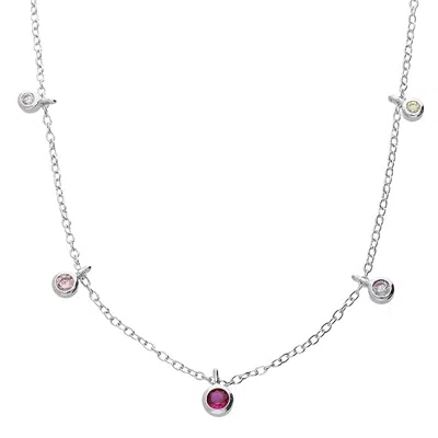 Jollz Jewellery Women's Five Colour Cubic Zirconia Necklace