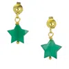 Jollz Jewellery Women's Gold / Green Gold Vermeil Green Onyx Drop Earrings