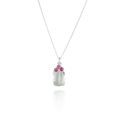Jollz Jewellery Women's Green Amethyst & Rubies Necklace