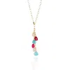 Jollz Jewellery Women's Multicolour Chalcedony Vermeil Necklace