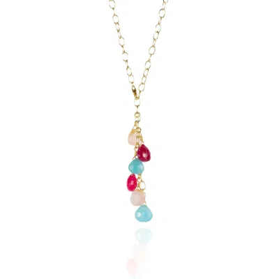 Jollz Jewellery Women's Multicolour Chalcedony Vermeil Necklace