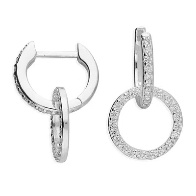Jollz Jewellery Women's Open Circle Sterling Silver Earrings