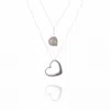 Jollz Jewellery Women's Pink / Purple / Silver Multiway Hanging Heart & Heart Carved Ametrine