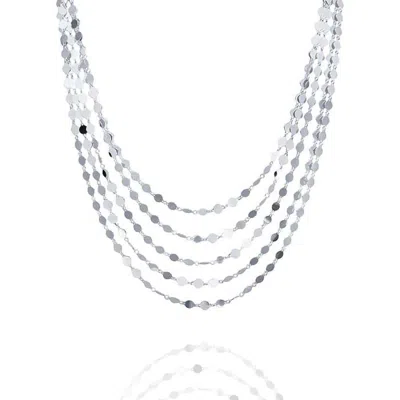 Jollz Jewellery Women's Silver Five Strands Round Link Necklace