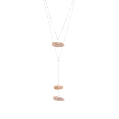 Jollz Jewellery Women's Silver Multiway Biwa Pearls Necklace.