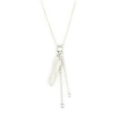 Jollz Jewellery Women's Silver / White Stick Pearl Necklace In Multi